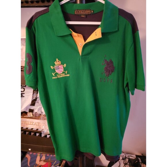 U.s. Polo Assn Green Us Open Championship Polo Size Medium - Picture 1 of 7